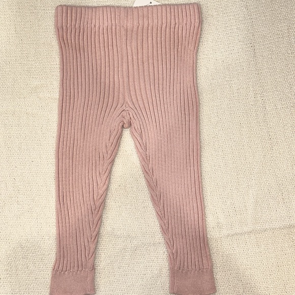 Nordstrom Rib Cotton Sweater & Leggings Set in Pink lotus size 12 months NWT - Picture 5 of 5